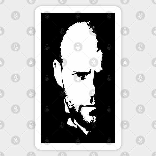 Jason Statham white portrait Sticker by Aldyz